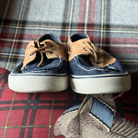 SPERRY ⚓️ Men’s Navy & Tan Canvas and Leather Boat Shoes - Size 11.5 - Picture 6 of 14